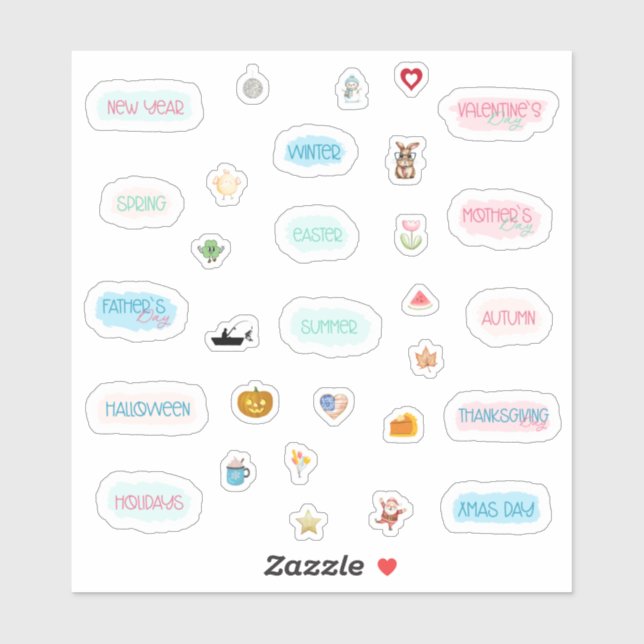 Adesivo Planeador de Férias Sazonais e Diário de Bullet (Folha)