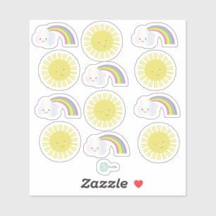 Adesivo Planejador da coleção de Kawaii do arco-íris da
