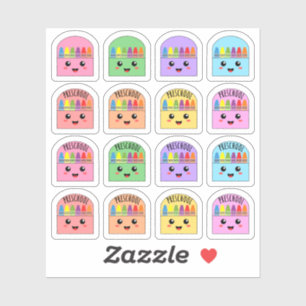 Adesivo Planejador de Creche de Pré-Escola Kawaii Crayons