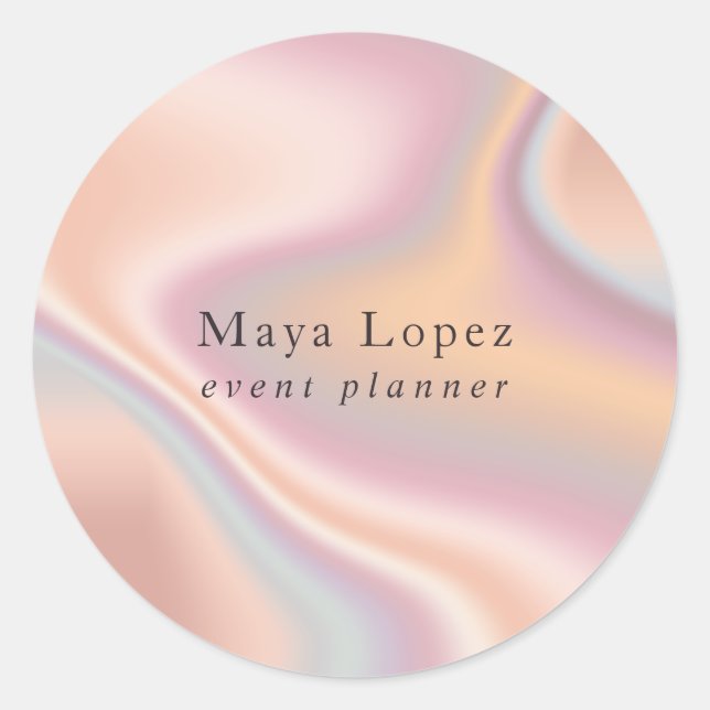 Adesivo Planejador de eventos holográfico elegante em rose (Frente)