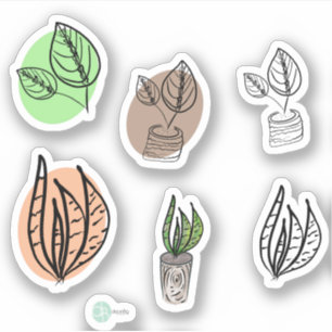 Adesivo Planejador de Mix de Plantas Domésticas Botânicas