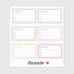 Adesivo Planejador Diário de Prioridades Superiores Colori