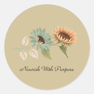 Adesivo Planejador Floral Suave de Tons Terrosos de Girass