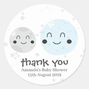 Adesivo Planeta azul bonito de Kawaii e chá de fraldas da
