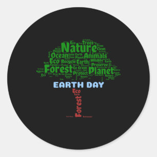 Adesivo Planeta de Reciclar Natural da Árvore do Dia da Te