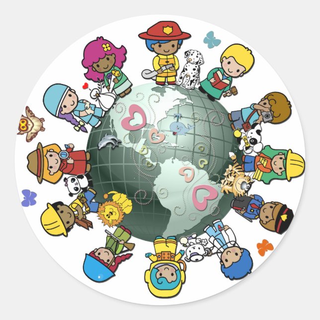 Adesivo Planeta do Amor Terra: Unir pela Paz (Frente)