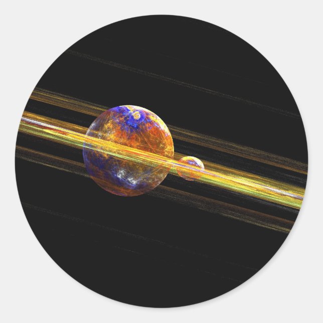 Adesivo Planeta espacial profundo e Lua (Frente)