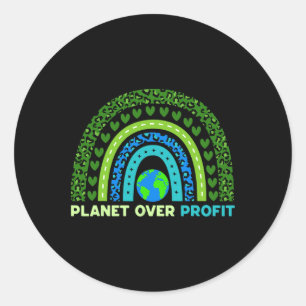 Adesivo Planeta Sobre Lucro Dia da Terra Arco-Íris Ambient