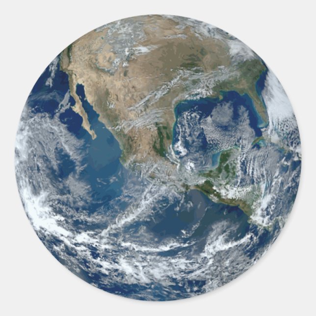 Adesivo Planeta Terra a partir do Espaço Exterior com Nuve (Frente)