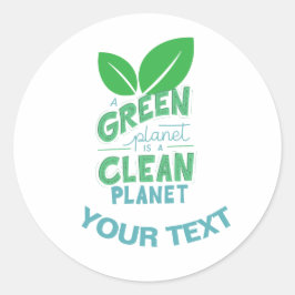 Adesivo Planeta Verde é Planeta Limpo, MUDANÇA CLIMÁTICA