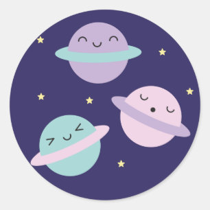 Adesivo Planetas do Pastel de Kawaii