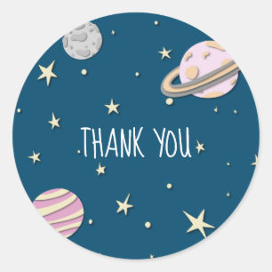 Adesivo Planetas Espaciais Rosa Modernos Estrelas da Lua O