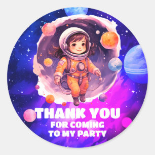 Adesivo Planetas Externos Menina Rosa Aniversário Obrigado