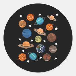 Adesivo Planetas Stars Lua Solar Sistema Costume Halloween
