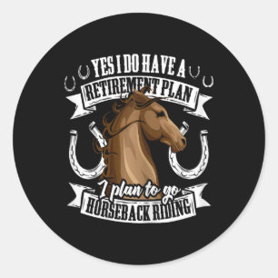 Adesivo Plano de aposentadoria Funny Horseback Andando Equ