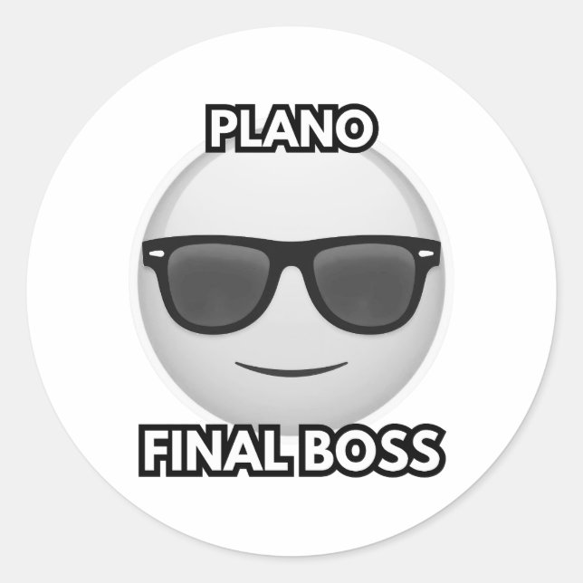 Adesivo Plano Final Boss Cool Face Emoji (Frente)