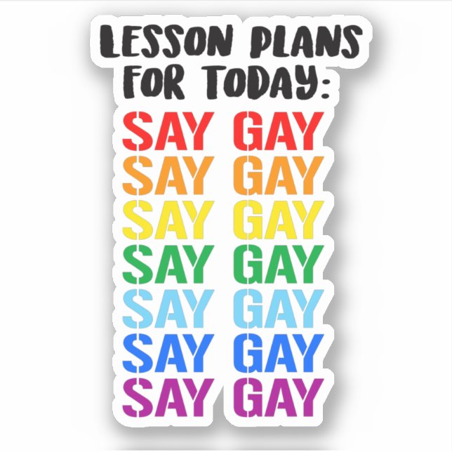 Adesivo Planos de Aula: Dizer Gay (Frente)