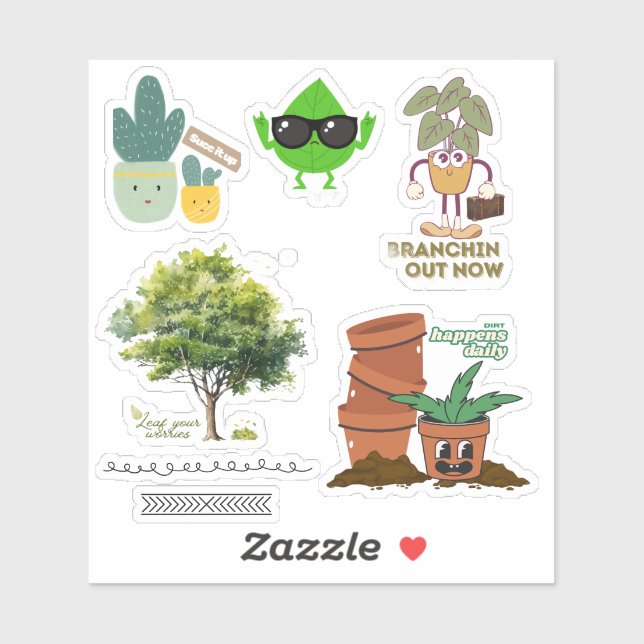 Adesivo Plant Lover Sticker Sheet—Punny Mix (Folha)