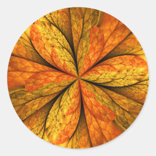 Adesivo Planta de Outono, Arte Fratal Abstrata Moderna de