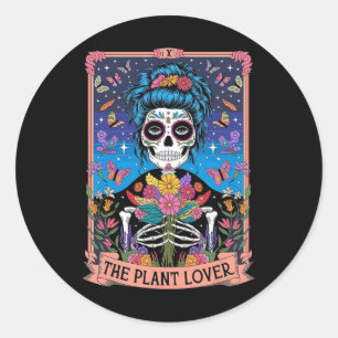 Adesivo Planta Lady Funny Mystic Skeleton Tarot Cards P