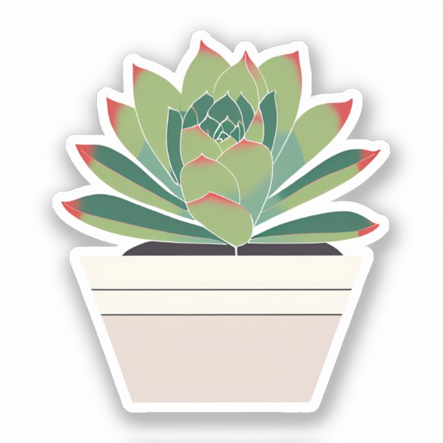 Adesivo Planta Suculenta Fofa (Frente)