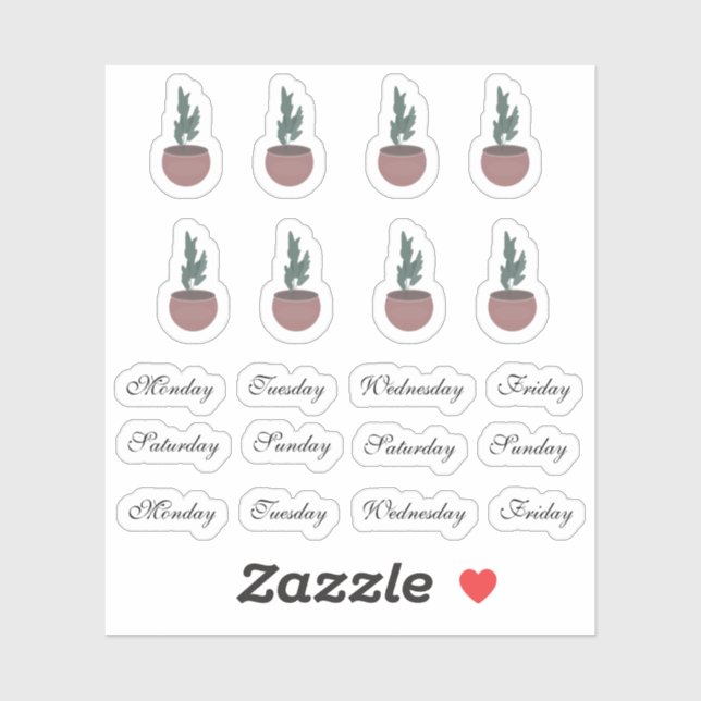 Adesivo Plantação da Casa dos Dias da Semana (Folha)