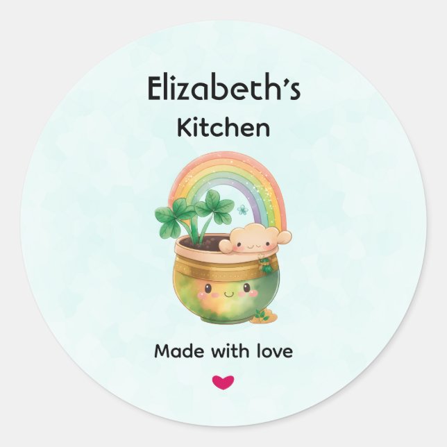 Adesivo Plantador de Jardim Bonito com Rainbow & Clover Ki (Frente)