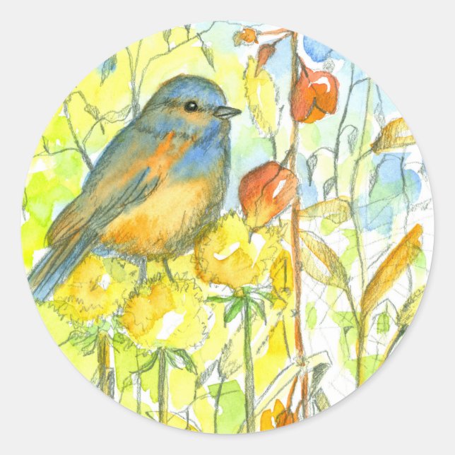 Adesivo Plantas de outono de Bluebird (Frente)