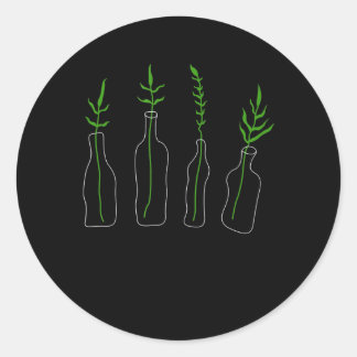 Adesivo plantas em garrafas de gif botânica