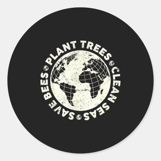 Adesivo Plante árvores limpe mares salve abelhas dia da te (Frente)