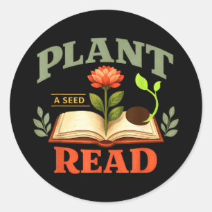 Adesivo Plante uma semente ler leitor livro biblioteca mãe