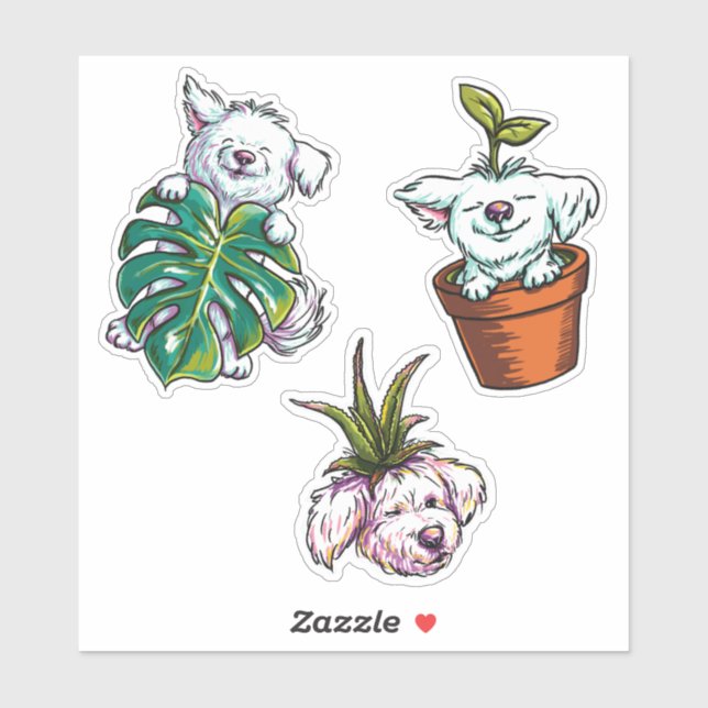 Adesivo Planty Pups: Jack (Folha)