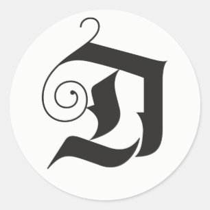 Adesivo Plataforma o preto moderno do monograma da