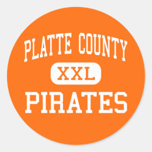 Adesivo Platte County - piratas - alto - cidade de Platte