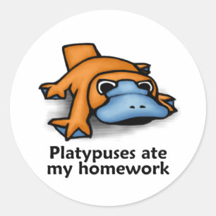 Adesivo Platypuses comeu meus trabalhos de casa