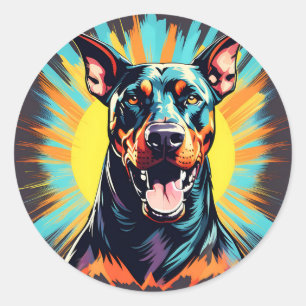 Adesivo Playful Doberman Pinscher
