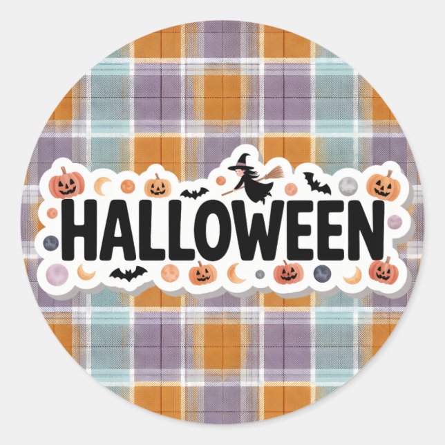 Adesivo Playful Halloween Plaid (Frente)