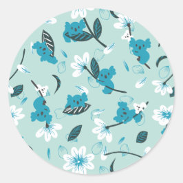 Adesivo Playful Koala Pattern Cute Animal e Nature Art
