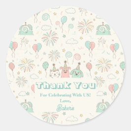 Adesivo Playful Sweet and Three Kids Birthday