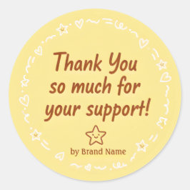 Adesivo Playful Yellow Thank You Business Sticker 