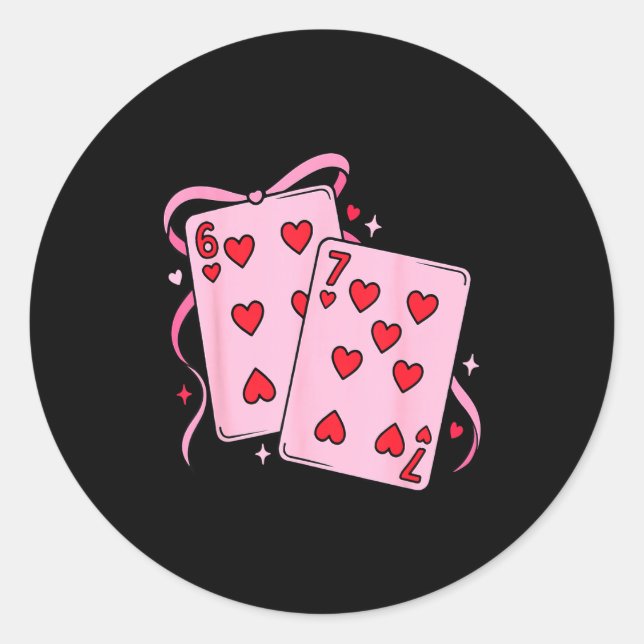Adesivo Playing Card Valentine’s Day 67 Preppy Six Seven 6 (Frente)