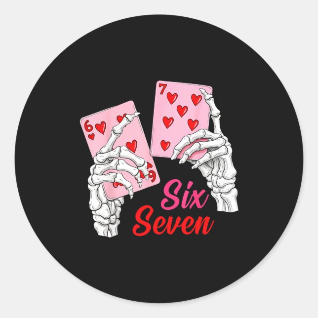 Adesivo Playing Cards 67 Valentine Skeleton Hand Six Seven (Frente)