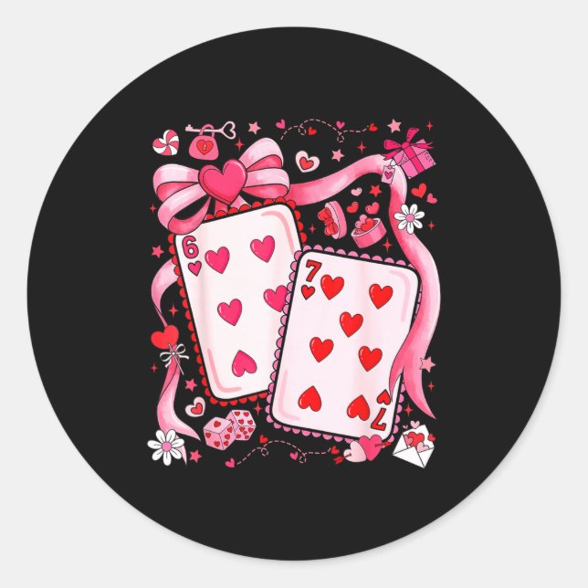 Adesivo Playing Cards Valentine 67 Coquette Bow Couple Mat (Frente)