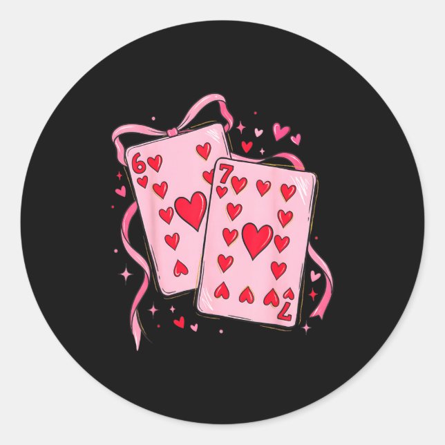 Adesivo Playing Cards Valentine 6 7 67 Six Seven Valentine (Frente)