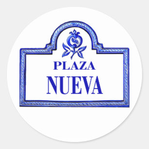 Adesivo Plaza Nueva, sinal de rua de Granada