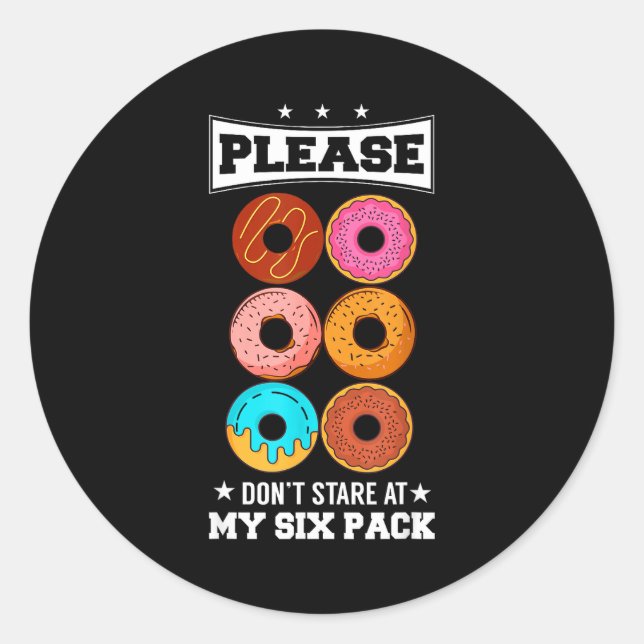 Adesivo Please Don't Stare At My Six Pack Donut  (Frente)