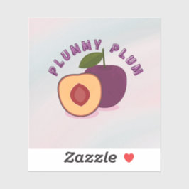 Adesivo Plum Fruit Sticker – Cute Purple Plum Illustration