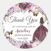 Plum Mauve Floral Butterflies Princesa Favor