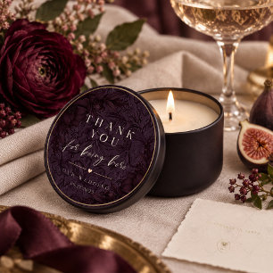 Adesivo Plum Noir Moody Floral Casamento Obrigado