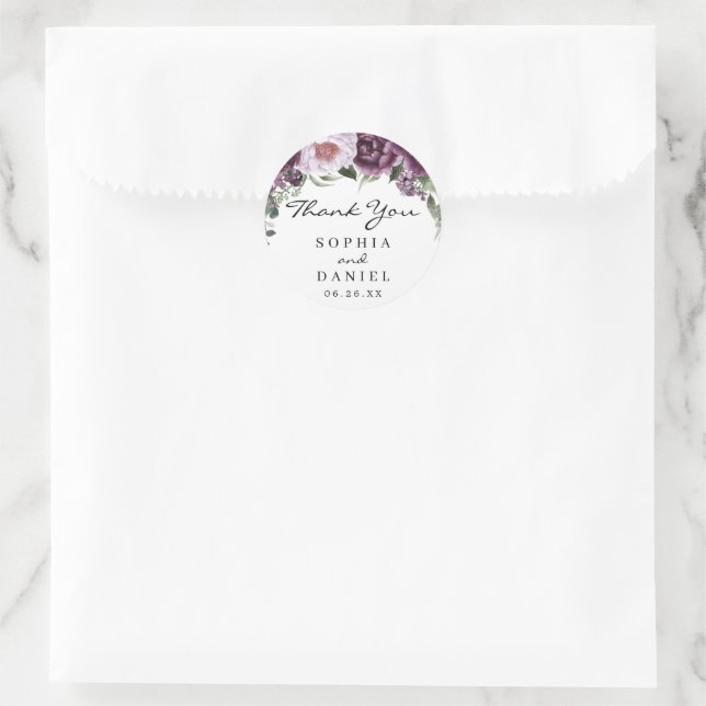 Adesivo Plum Peonies Weding Favor Sticker (Bolsa)